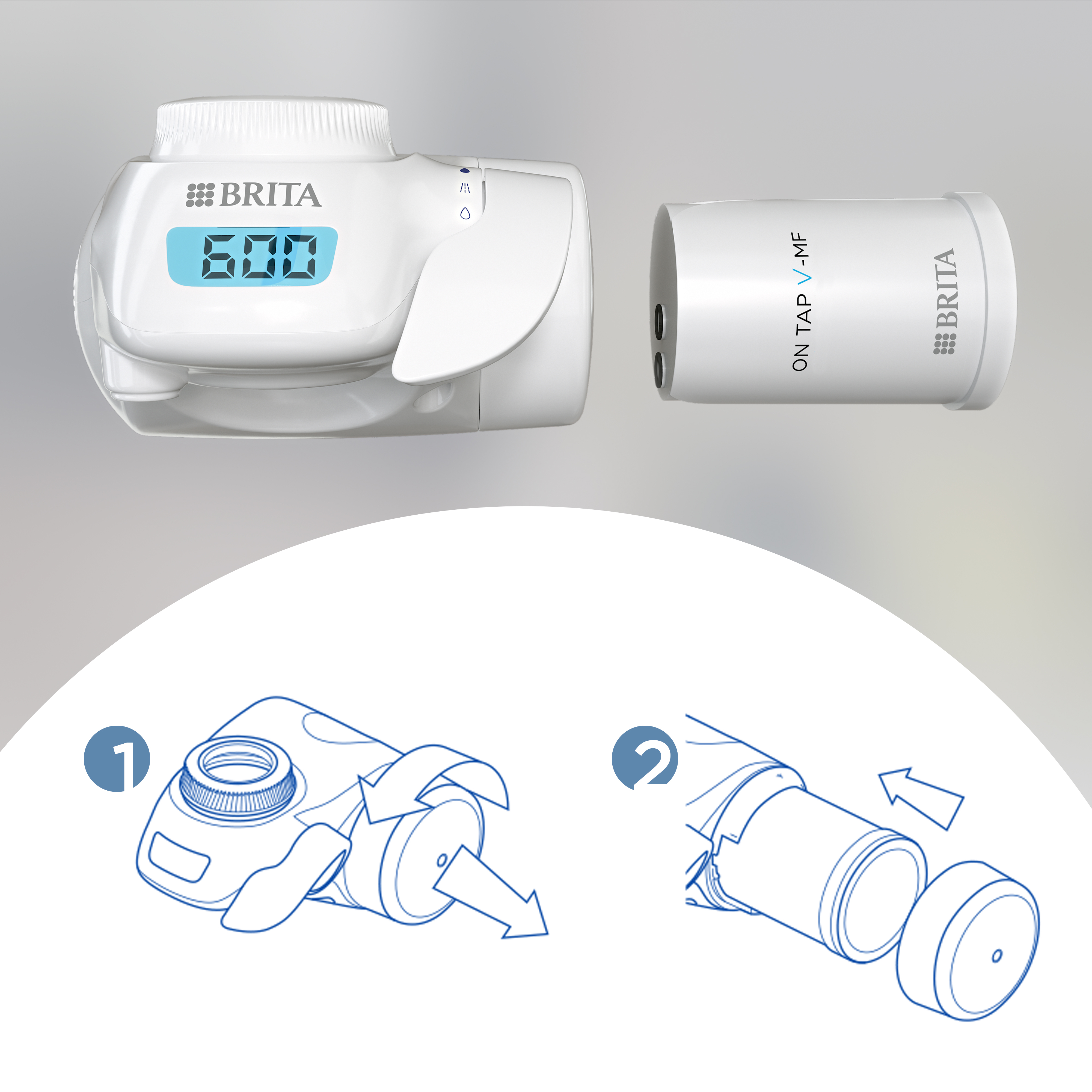 BRITA เครื่องกรองน้ำติดหัวก๊อก ON TAP Pro V-MF มาพร้อมไส้กรองแบบใหม่