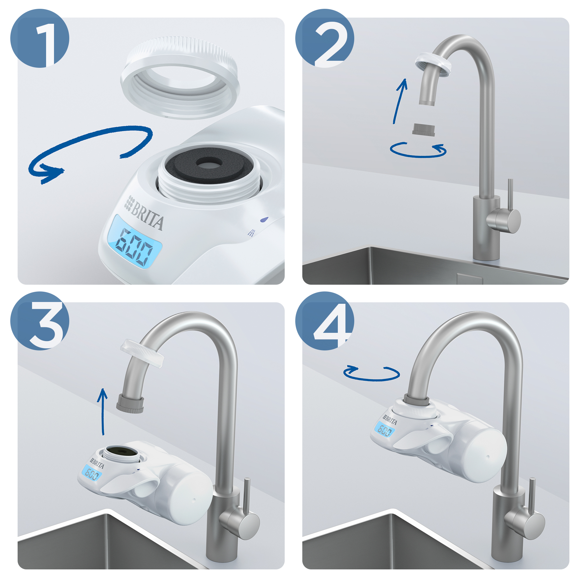 BRITA เครื่องกรองน้ำติดหัวก๊อก ON TAP Pro V-MF มาพร้อมไส้กรองแบบใหม่